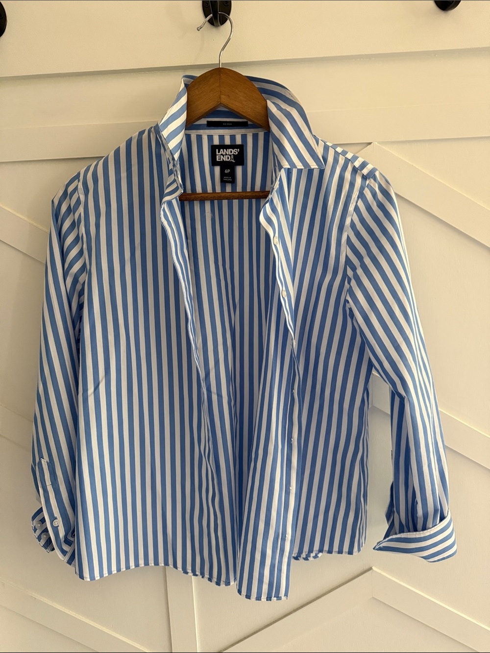 Blue and white striped shirt